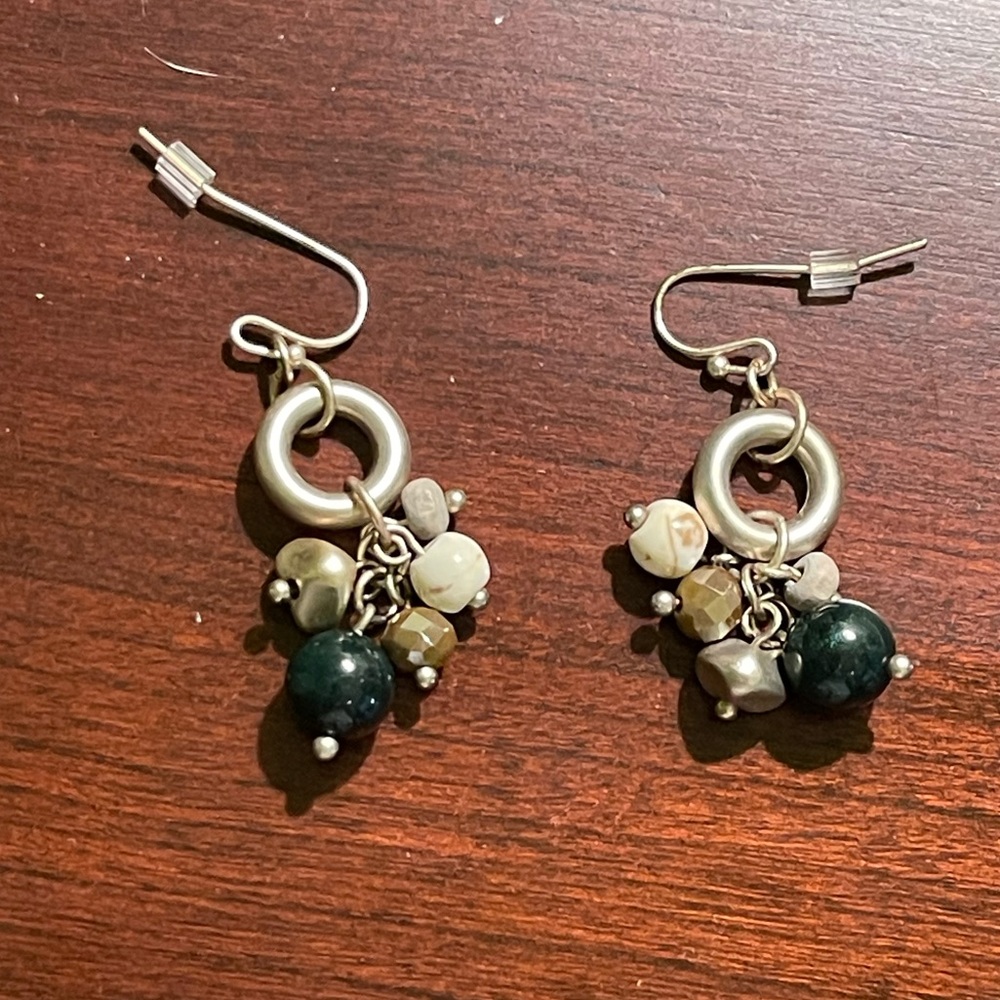🤑🤑🤑 5 FOR $35 🤑🤑🤑 Black/Tan/Gold Beaded Dangle Earrings